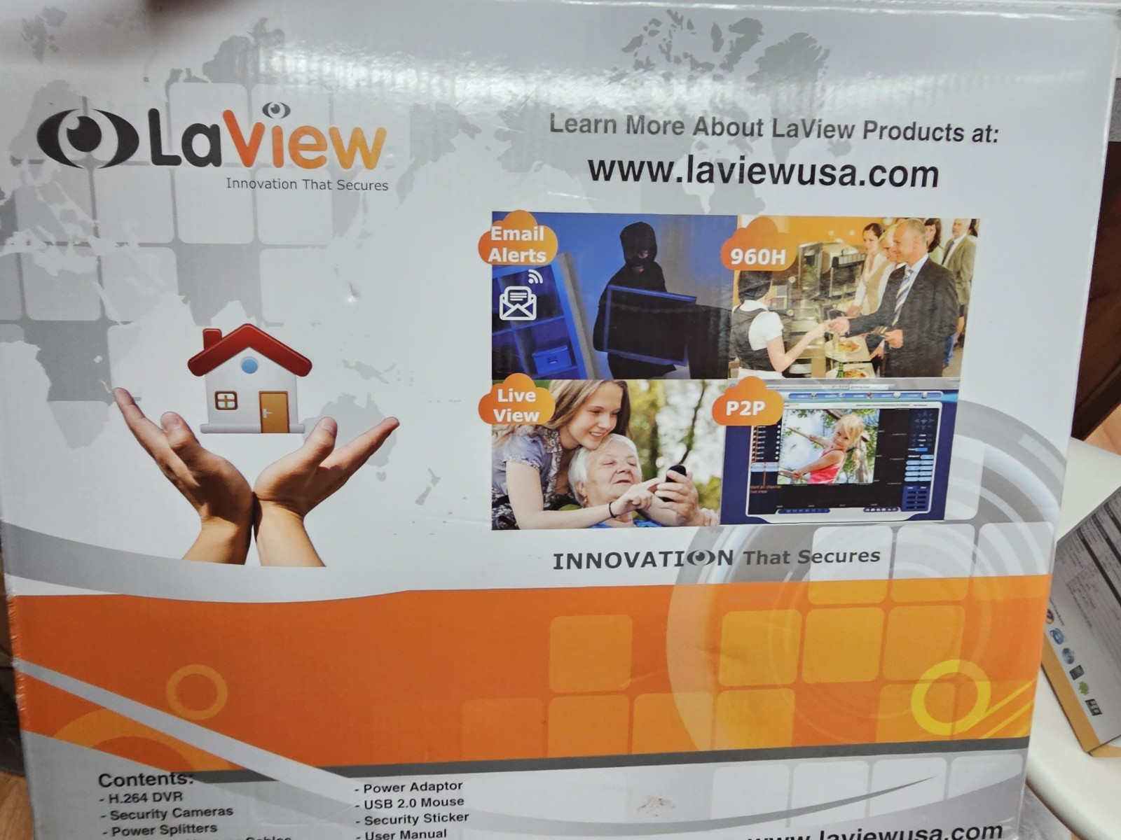 Video Security La View 960h 4 Camera System Used