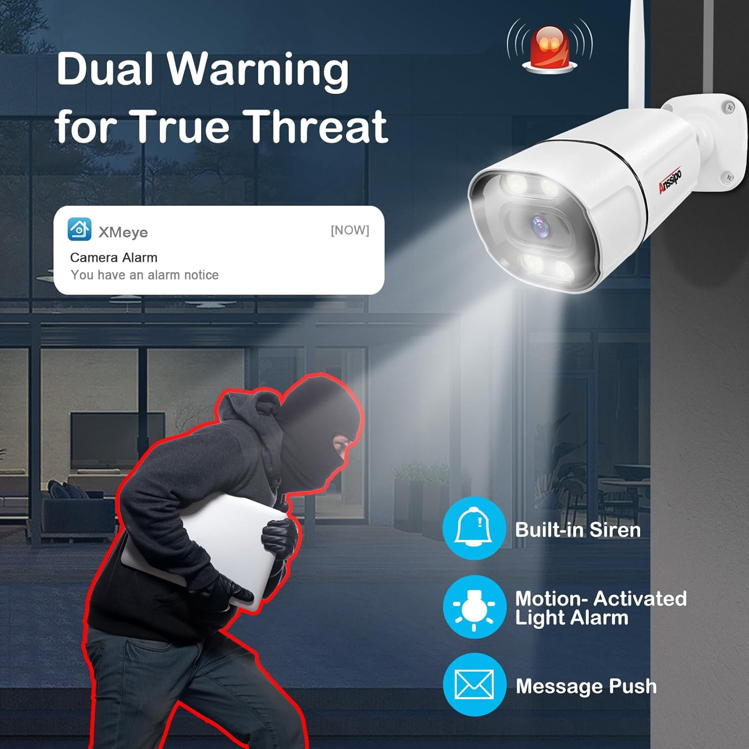 4K Wifi Security Camera System, 4X 3MP Plug-In Home Security Cameras 24/7 Record