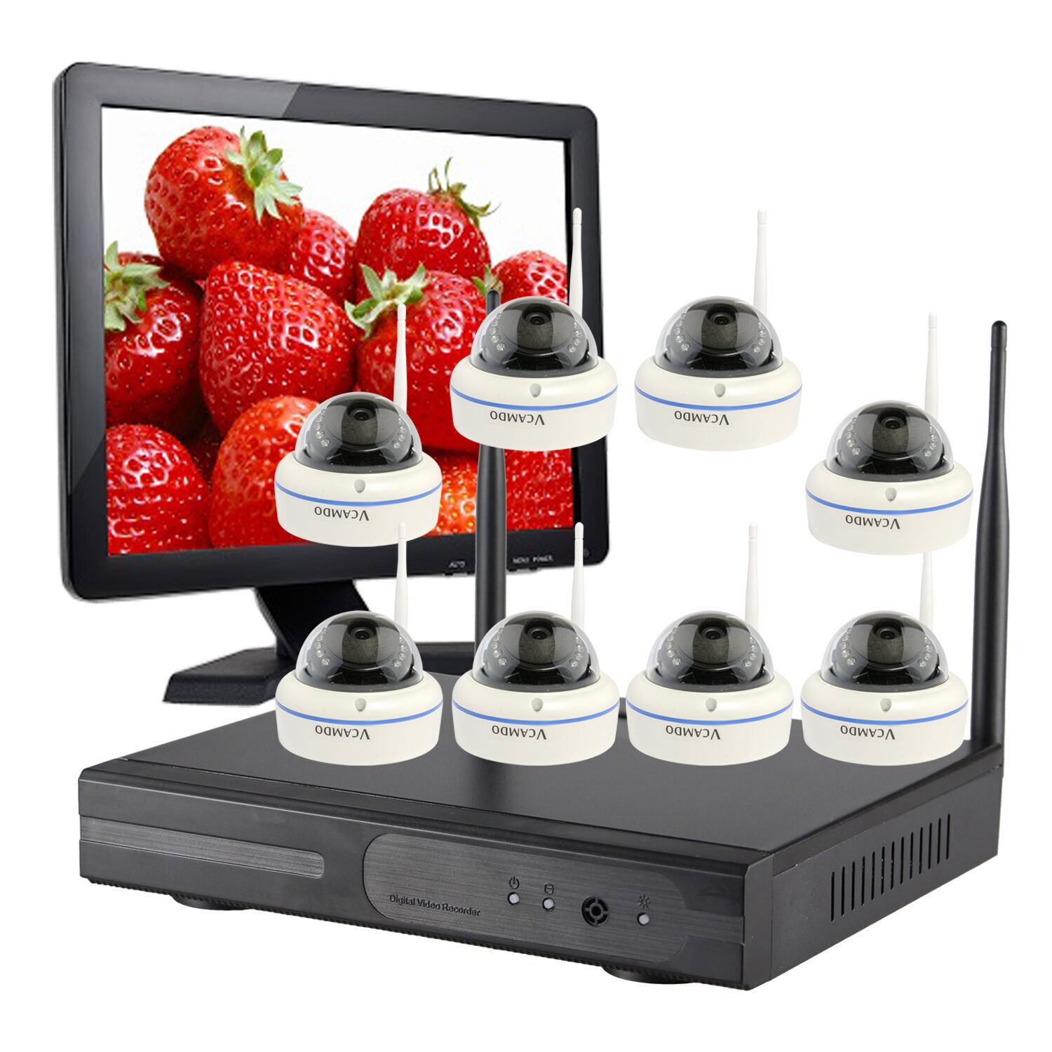 Home Wireless Security CCTV System Kit with Select Camera Hard Drive and Monitor