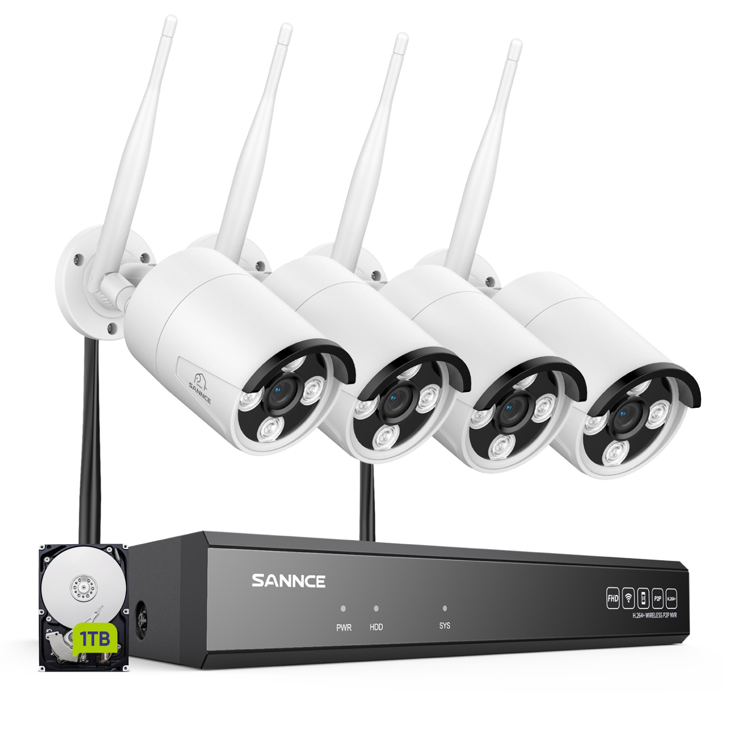 SANNCE 16CH 4K NVR Wireless 3MP Color Security Camera System Two Way Audio 1TB