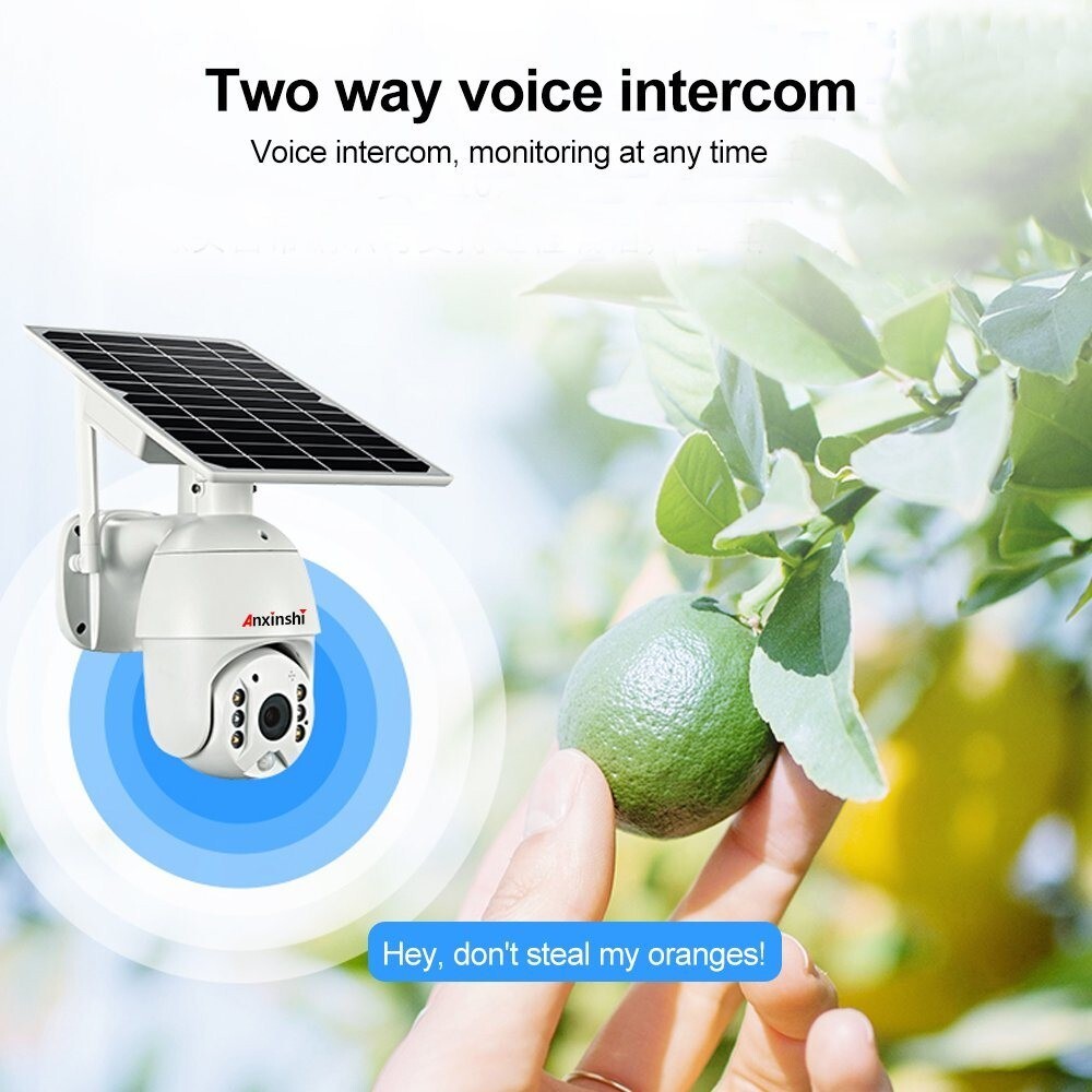 Anxinshi Brand HD 1080P 4G WiFi Solar Panel Battery PTZ CCTV Camera APP UBOX