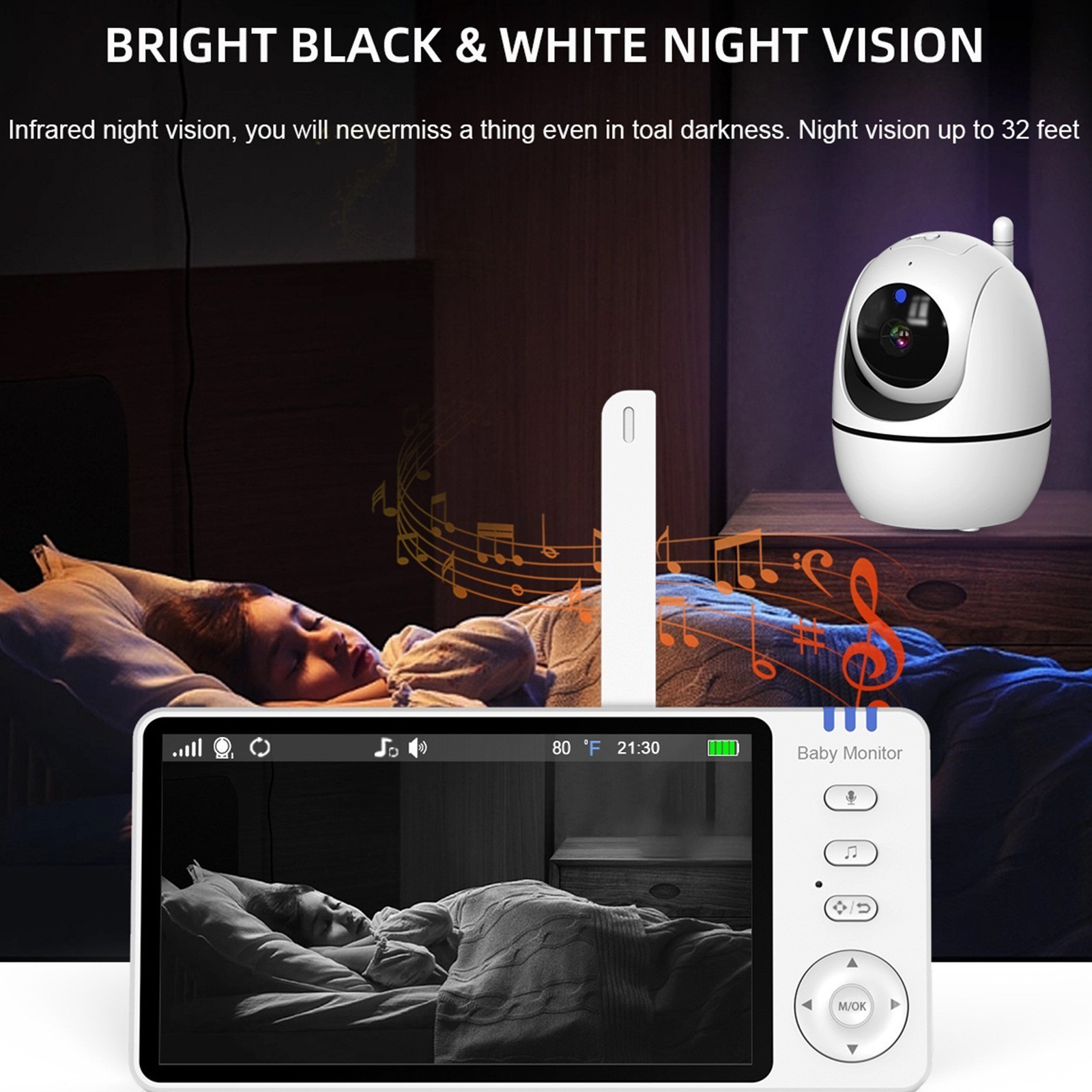 5-inch high-definition baby and child monitor wireless baby monitor ABM501