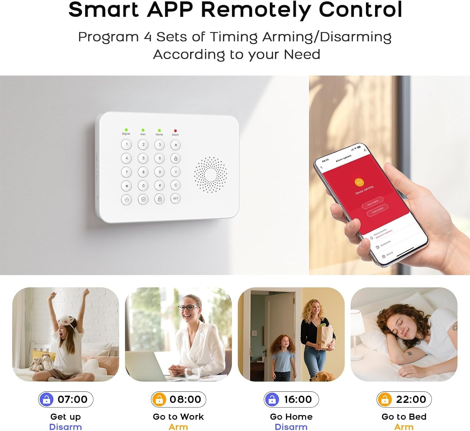 Effortless Home Protection: Smart WiFi Alarm with Motion Sensors & 4G Alerts