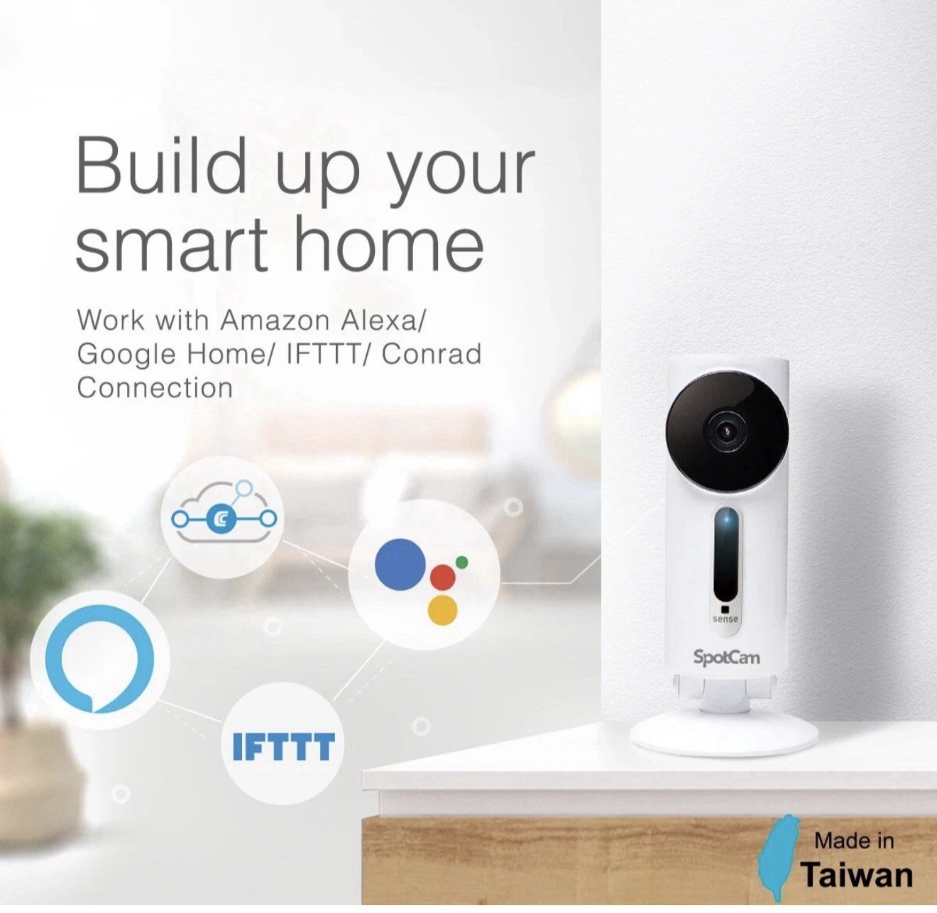 SpotCam Sense Wireless Security Camera 1080p, Motion Alert, Temperature Sensor
