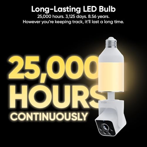 WYZE Bulb Cam Security Camera, 2K HD Outdoor 2.36*2.36*8.27 inches, White
