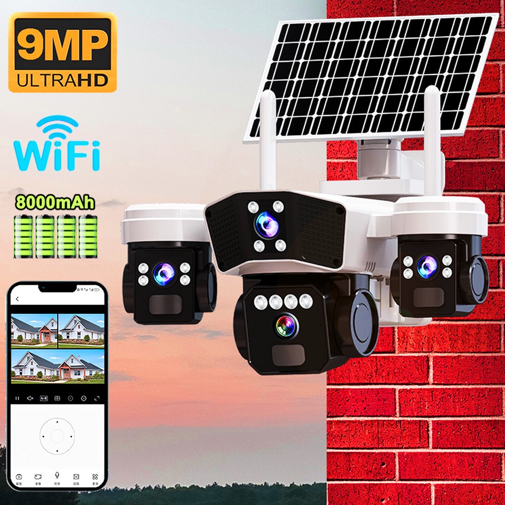 NEW 4K Solar Battery Wireless WiFi Outdoor Pan/Tilt Home Security Camera System