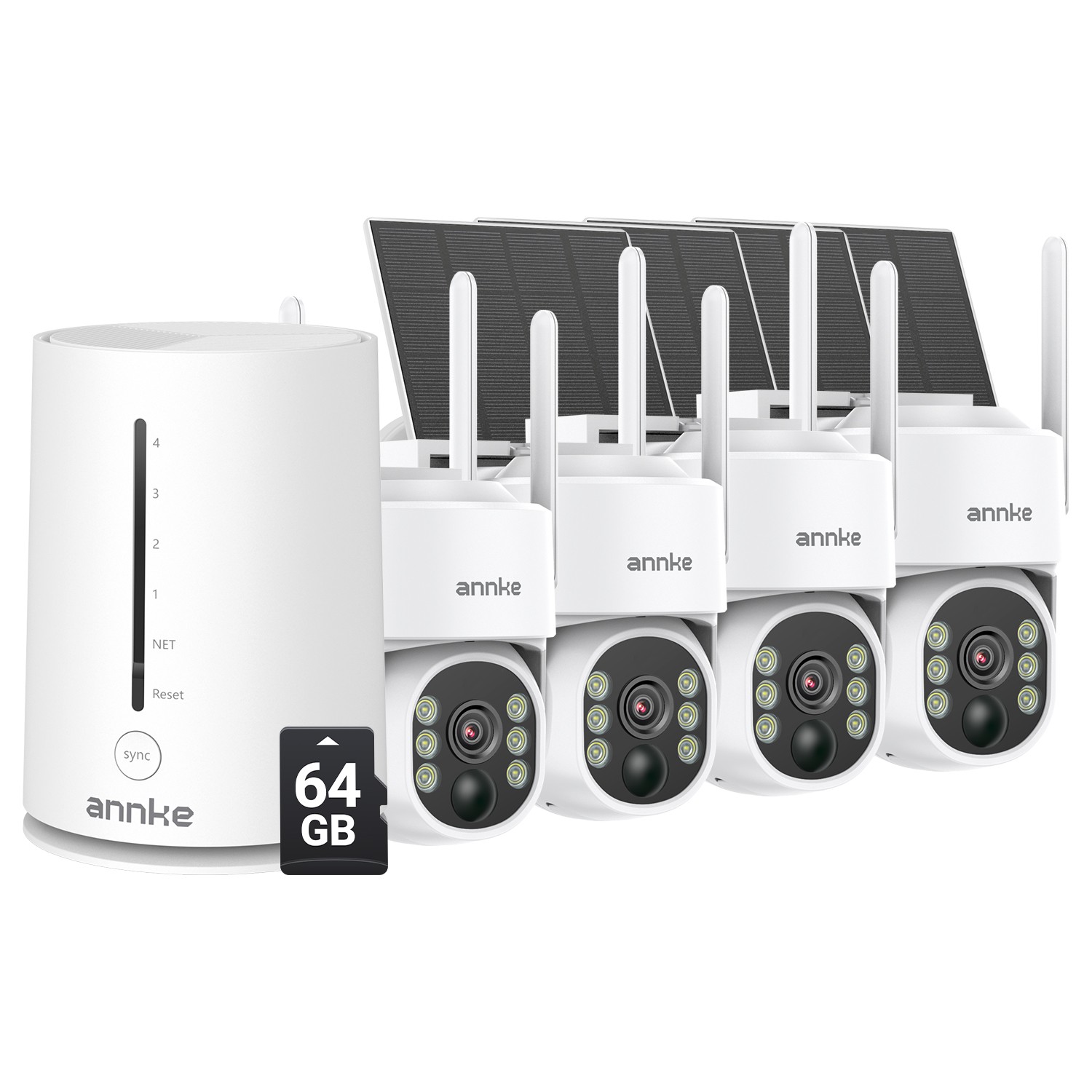 ANRAN Solar Battery Powered Wireless Security Camera System WiFi Outdoor w/64GB