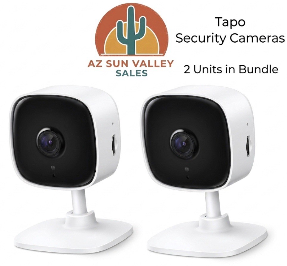 2x Bundle TP-LINK Tapo 2k Indoor Security Wi-Fi Camera Tapo Night Vision White