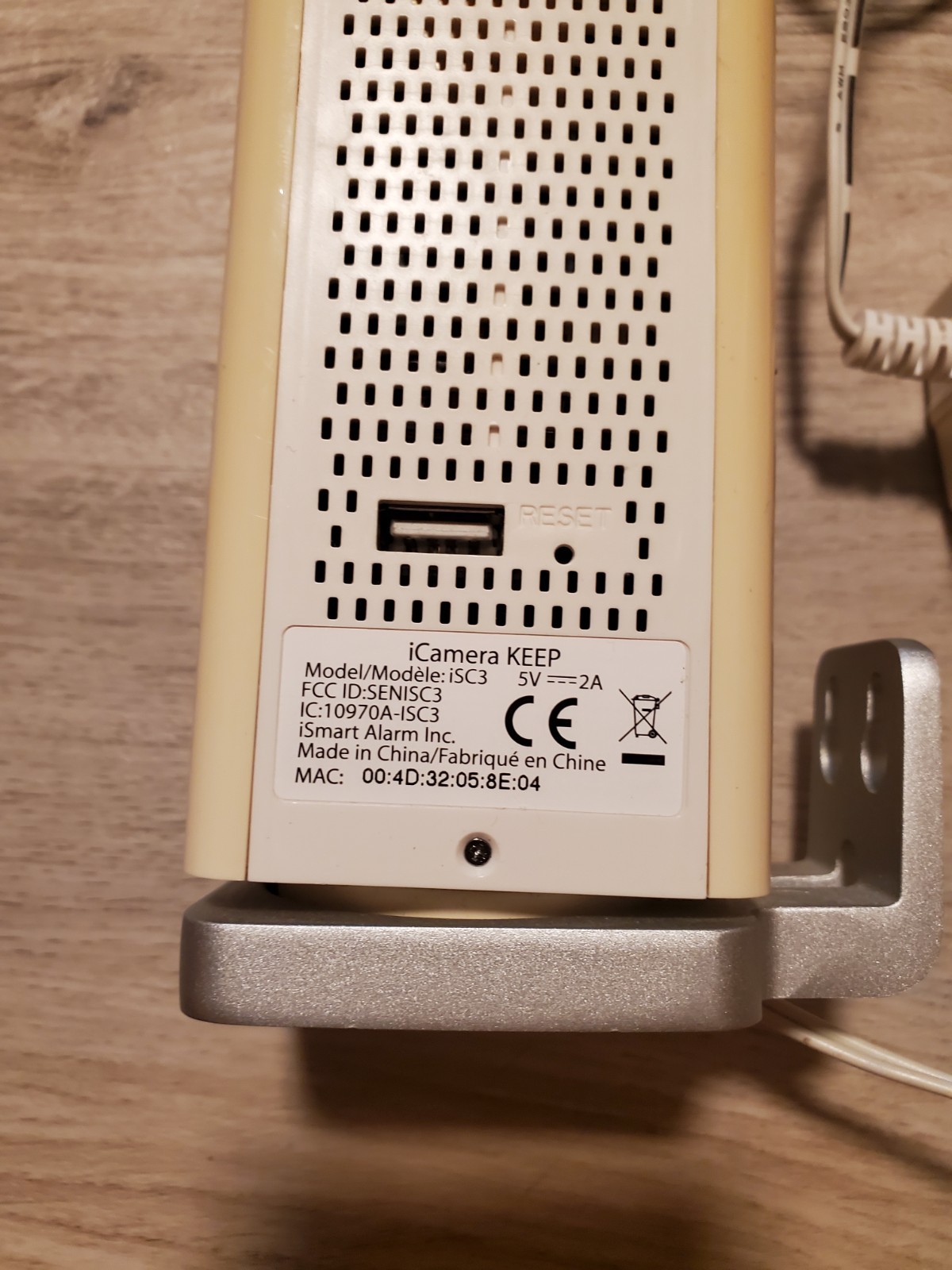 New Ismartalarm Icamera Isc3 HD Security Camera Beige