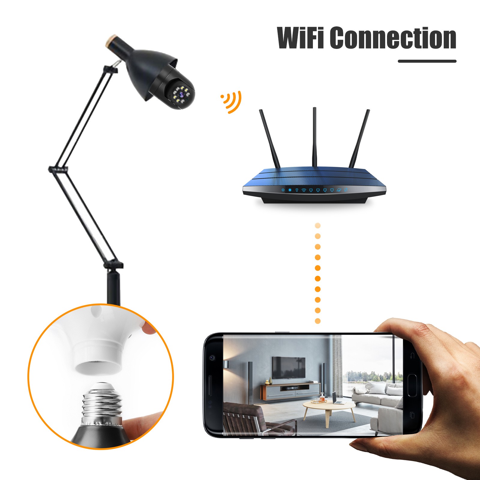 1/2/3/4 Pcs Wi-Fi Camera 1080P IP E27 Light Bulb Cam Wireless Home Security Cam