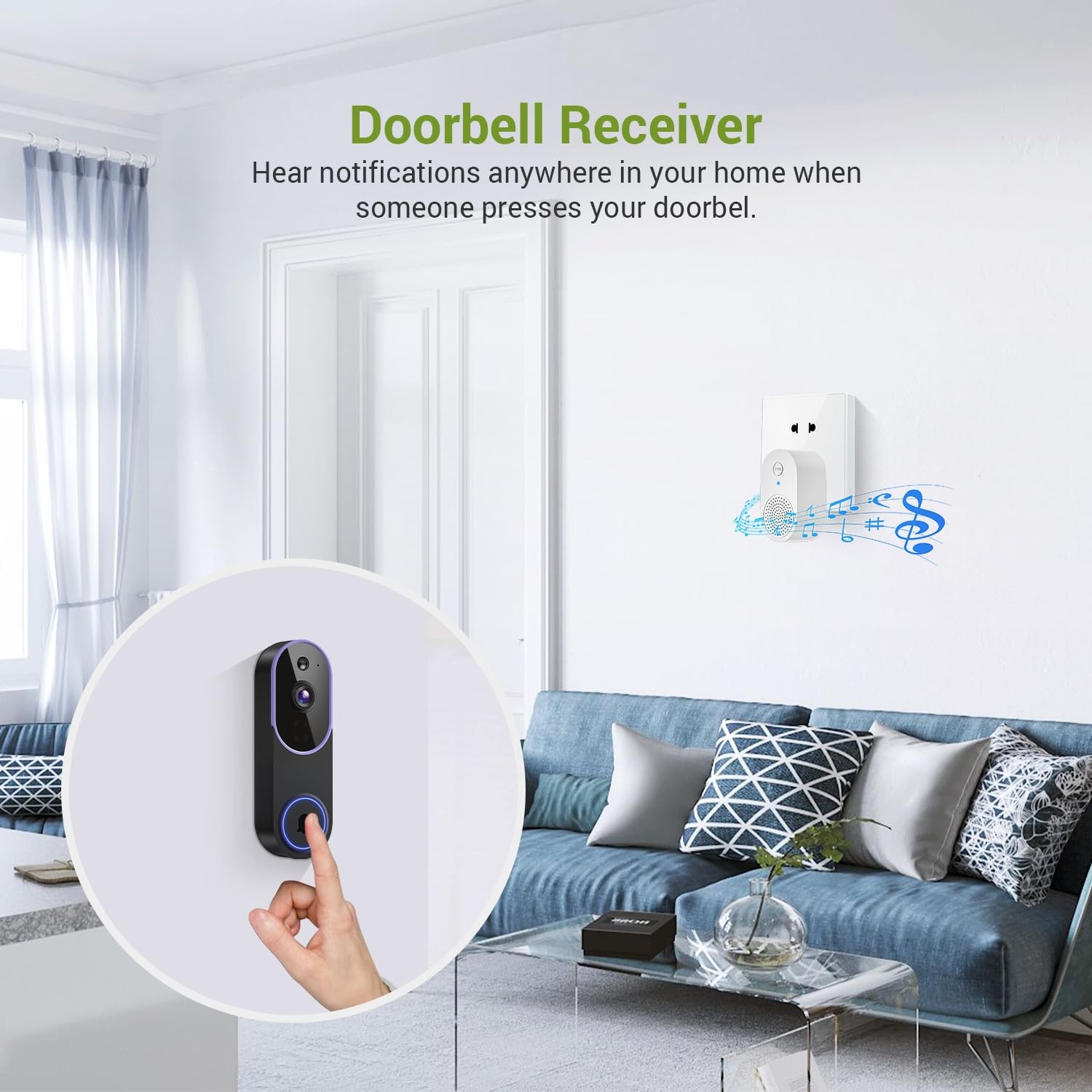 1080P Smart Wireless Video Doorbell Camera Night Vision Real-Time AI Alerts