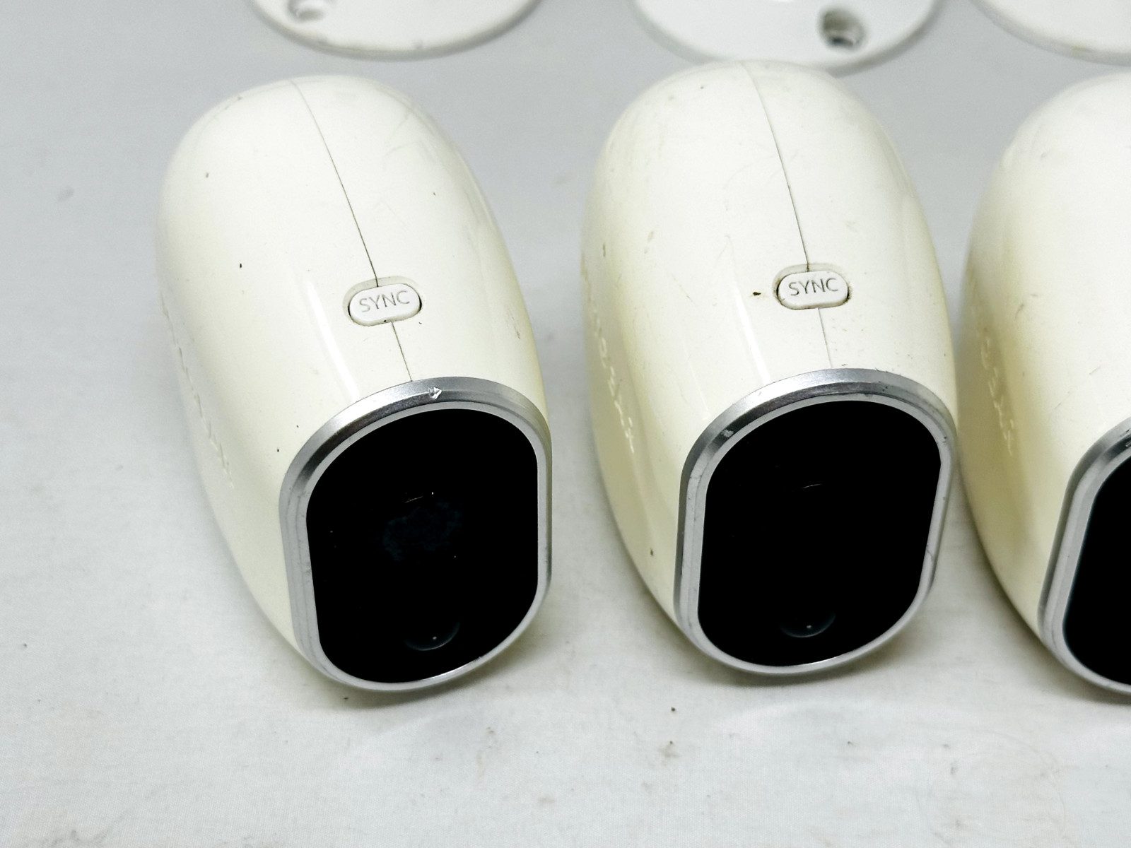 4 Netgear Arlo VMC3030 Wireless Security Camera ONLY (No Battery) w/ Mounts