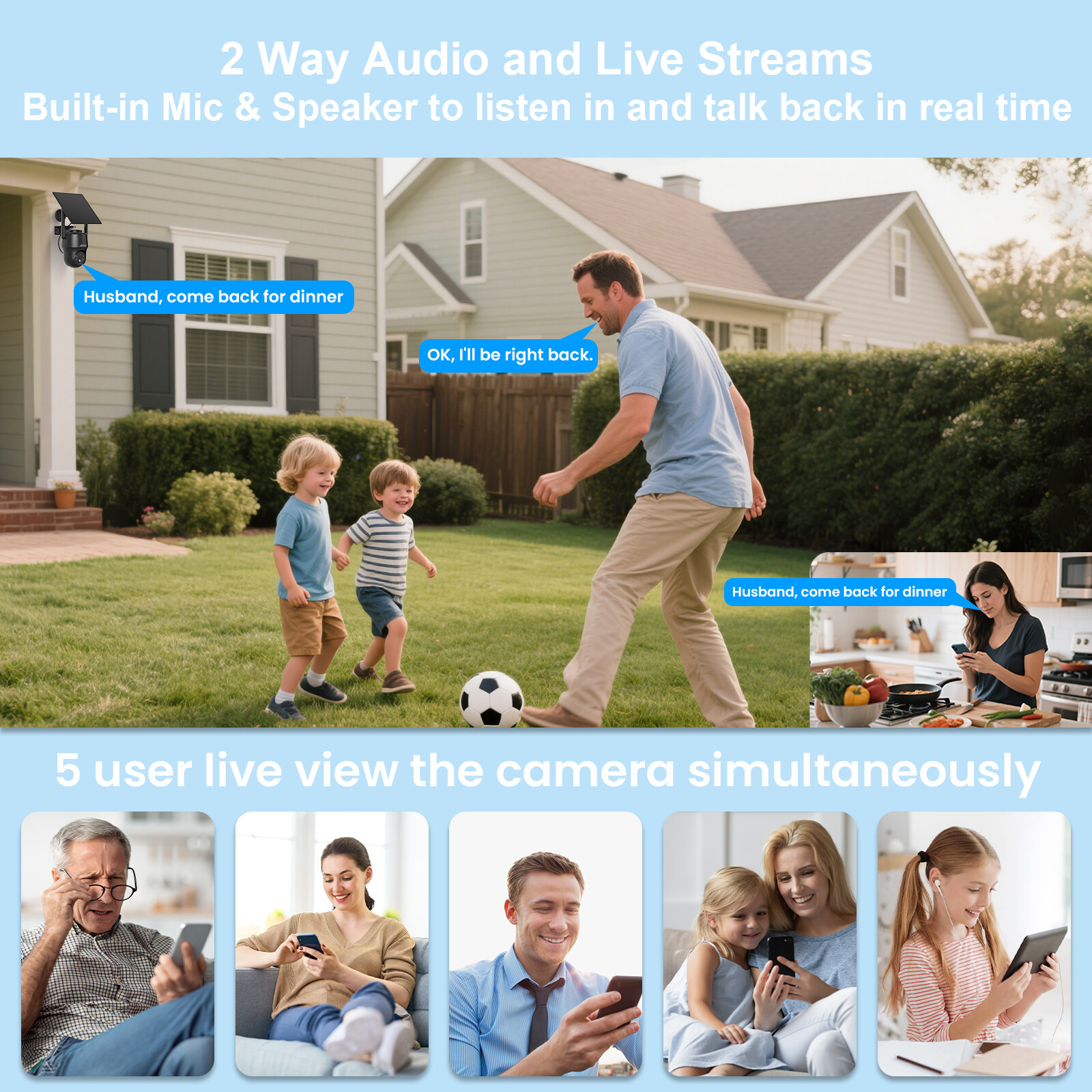 ANRAN 4G LTE Cellular Solar Security Camera 360° Live View 3MP Outdoor Wireless