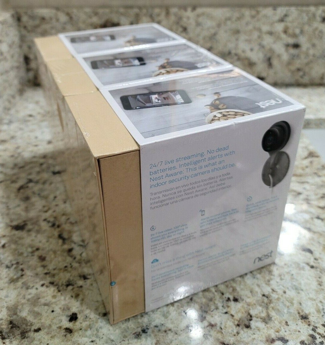 NEST Cam Indoor Smart Security Camera (3 Pack) Model NC1104US – Sealed NEW
