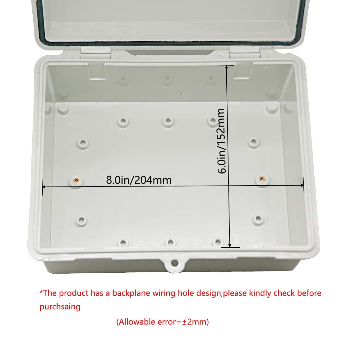 Zulkit 2pcs Junction Box ABS Plastic Dustproof 8.7″ x 6.7″ x 4.3″(2pcs), gray