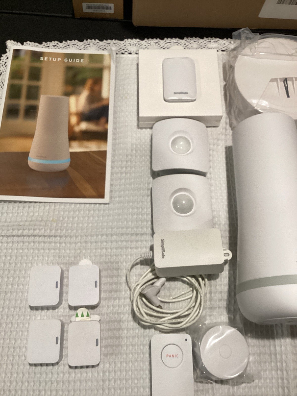 Simply Safe alarm system with many accessories