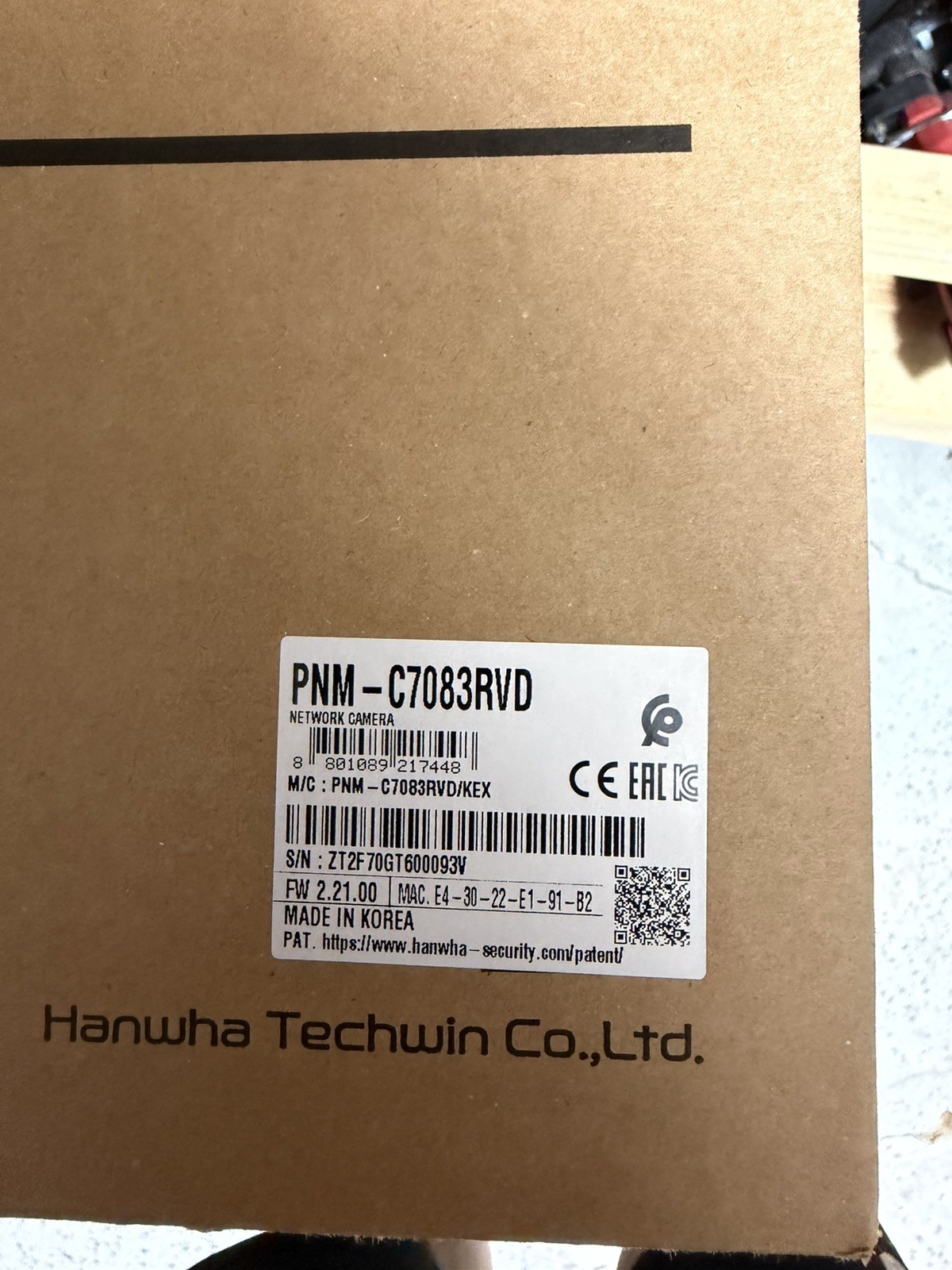 Hanwha Techwin PNM-C7083RVD 2CH POE+ AI IP Security Dome Camera 3~6mmLens white