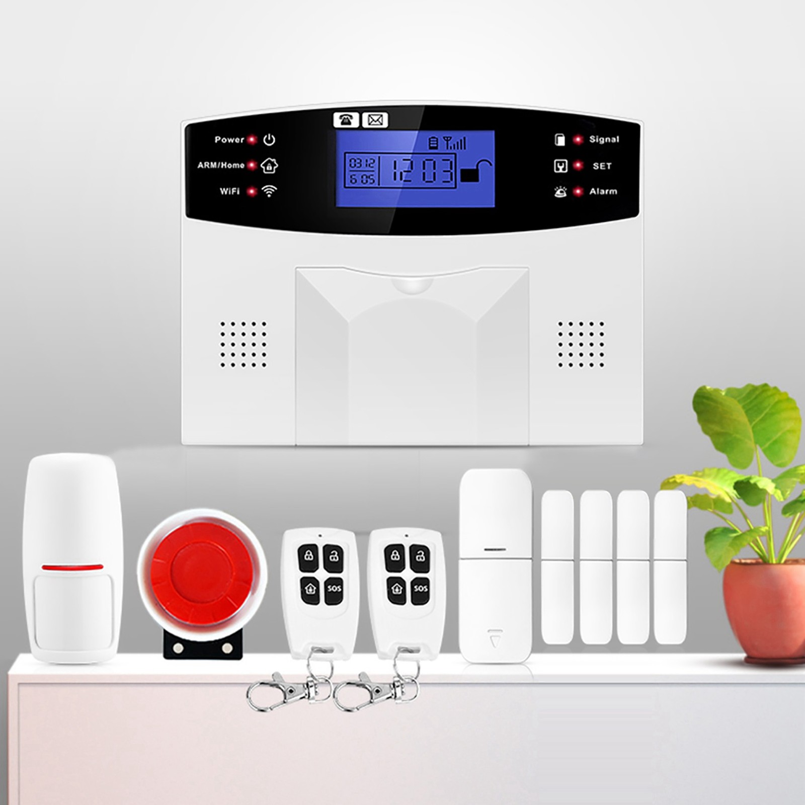 Security Alarm System Kit 8 Wireless Remote Controllers WiFi GSM Home Security
