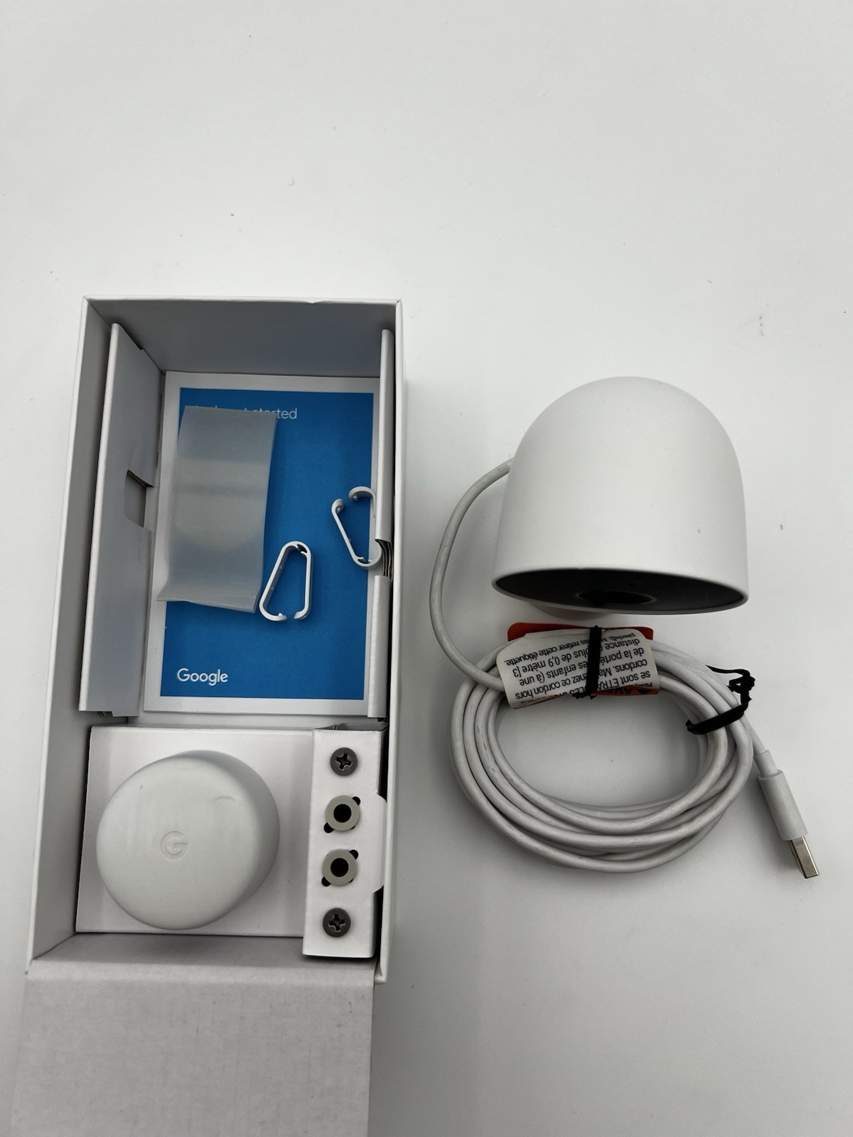 Google Nest Cam Indoor Wired 2nd Gen Snow Security Camera Complete Tested
