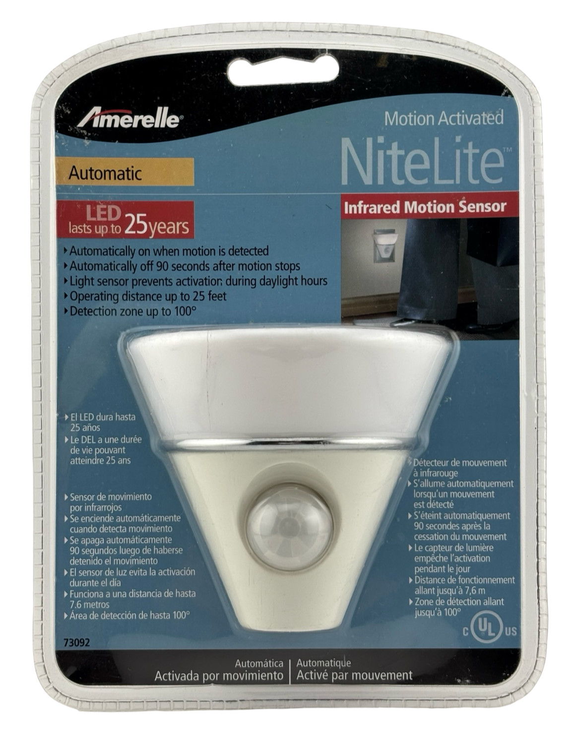 Amerelle Motion Activated Nite Lite Infrared Motion Sensor Night Light Automatic