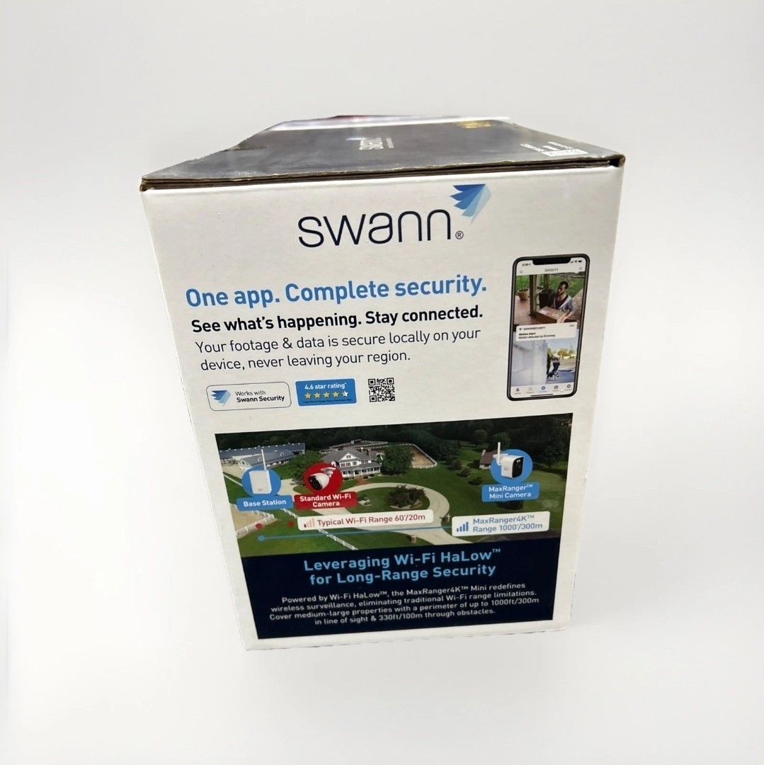 Swann MaxRanger Mini 4K Wireless Security System, 3-Pack