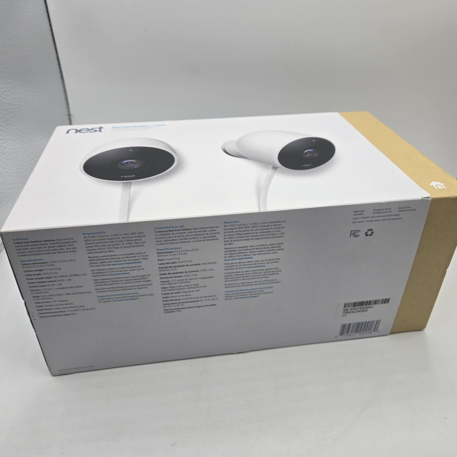 New Open Box Nest Cam Outdoor 1st Gen A0033 NC2100ES 2-Pack | NIB