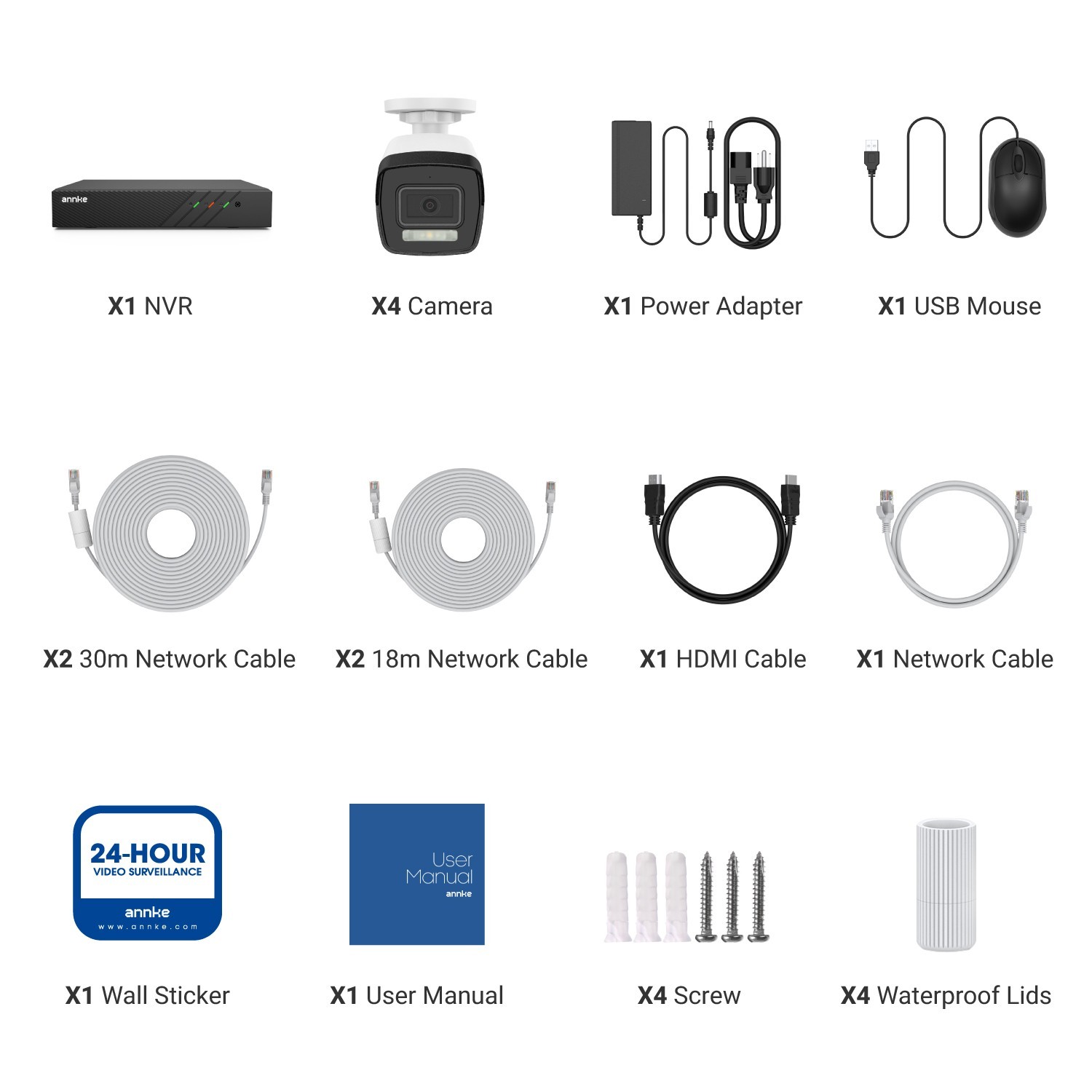 ANNKE 6MP 8CH NVR 3K 5MP Audio AI Color Night POE Security Camera System Outdoor