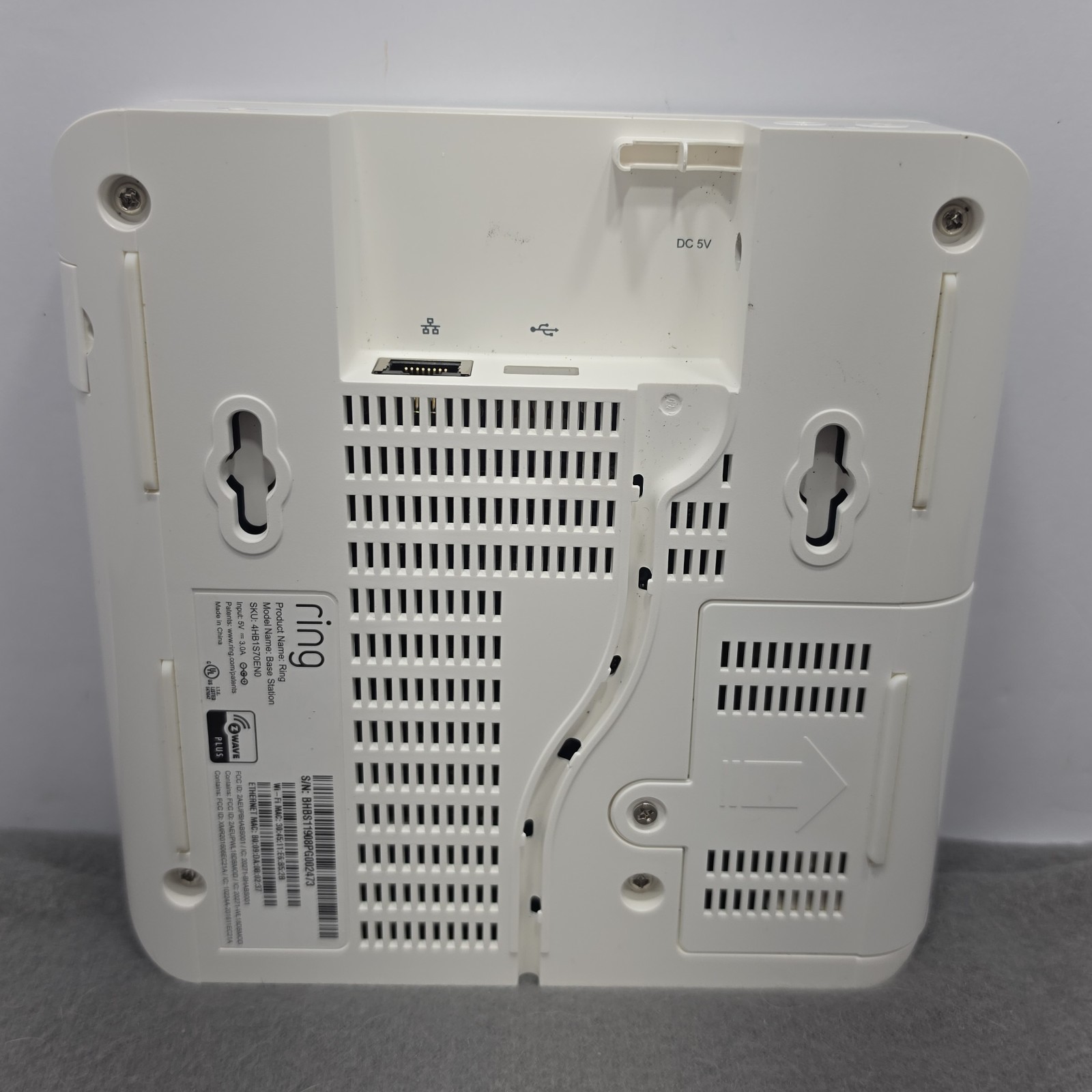 Ring Alarm Home Security System Base Station 4HB1S70EN0 UNKNOWN REGISTRATION J