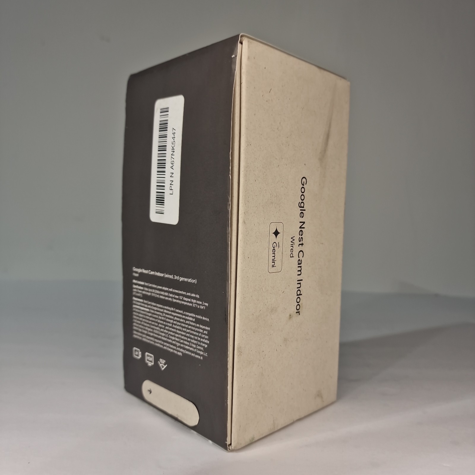 Google Nest Cam 2K Indoor Wired 3rd Gen Security Camera Hazel GA09975-US