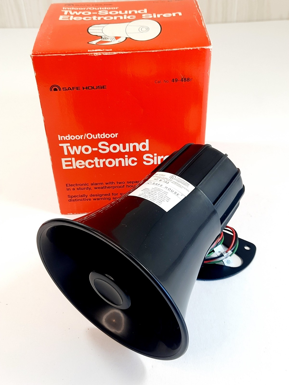 Vtg Safe House 2 Sound Electric Siren Indoor Outdoor Home Alarm System No B-193