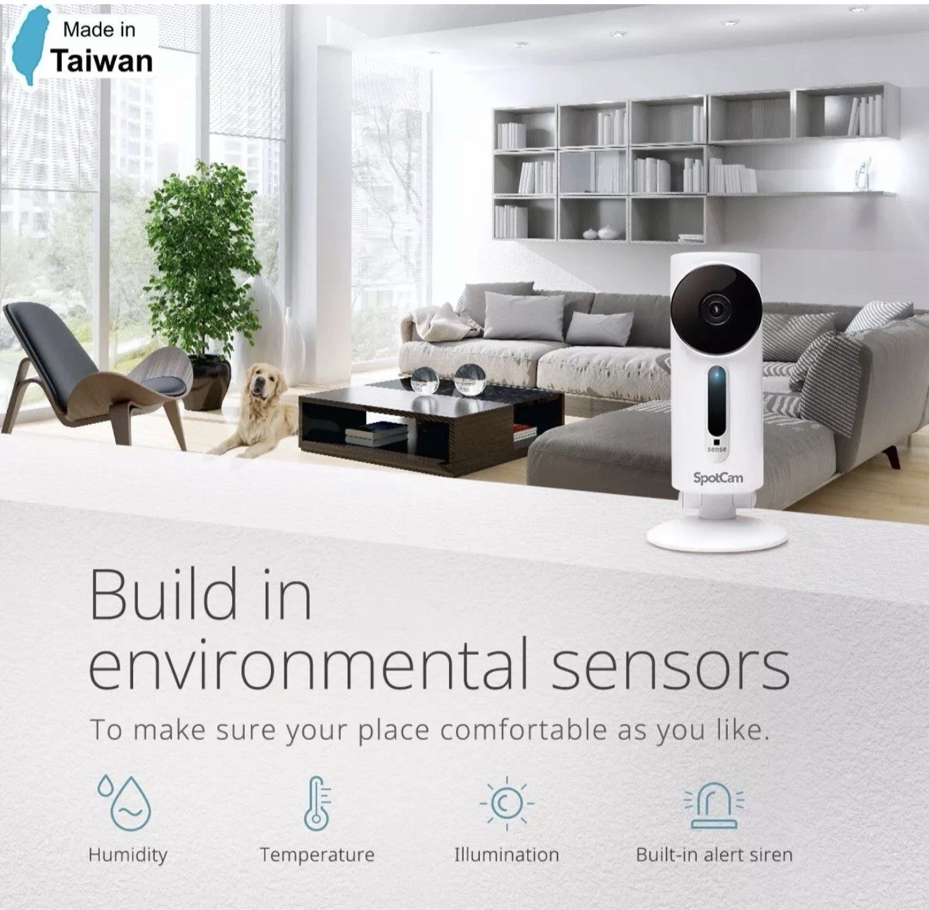 SpotCam Sense Wireless Security Camera 1080p, Motion Alert, Temperature Sensor