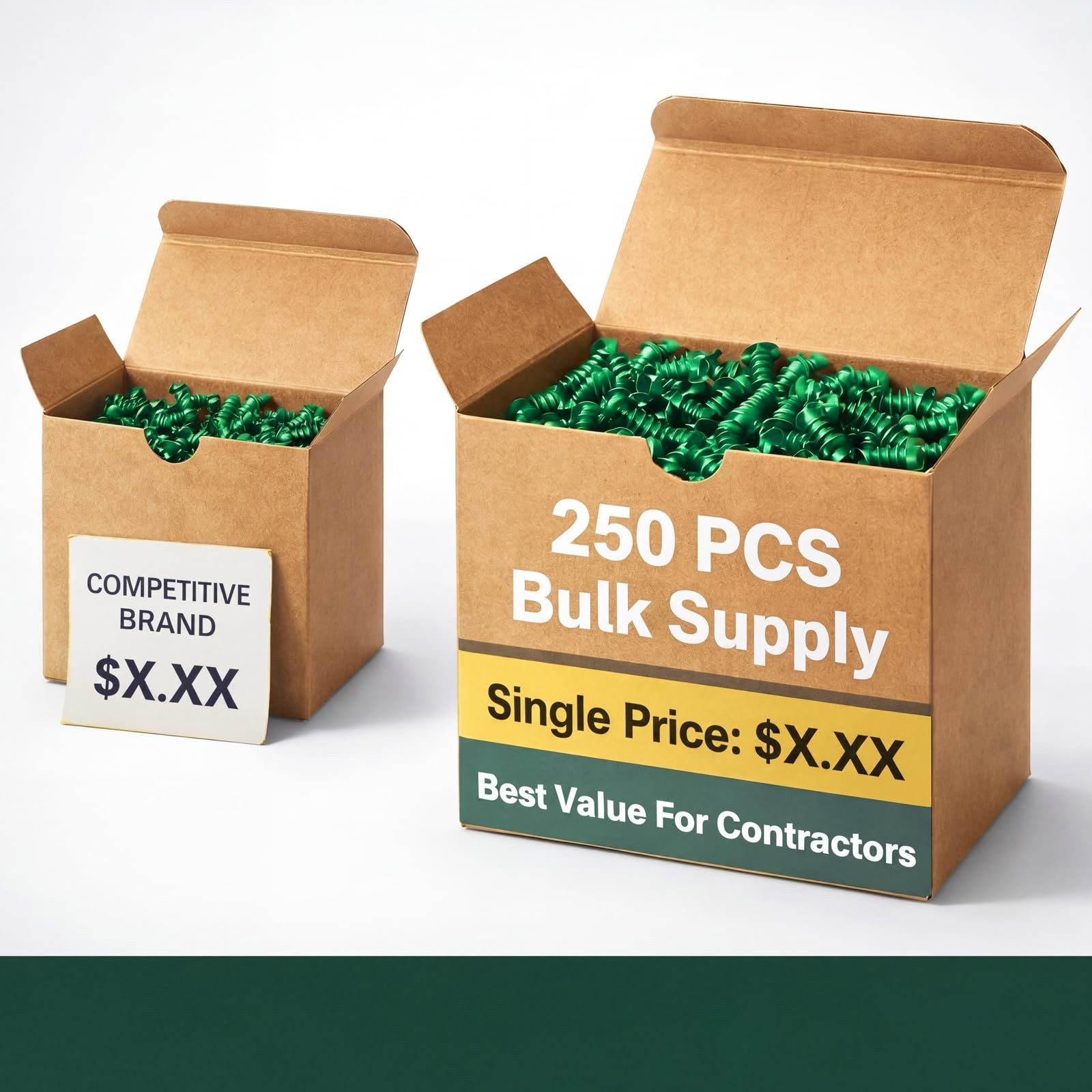 Tandefio 100 Pcs Ground Screws for Electrical Box, 10-32 x 3/8 3/8″, green