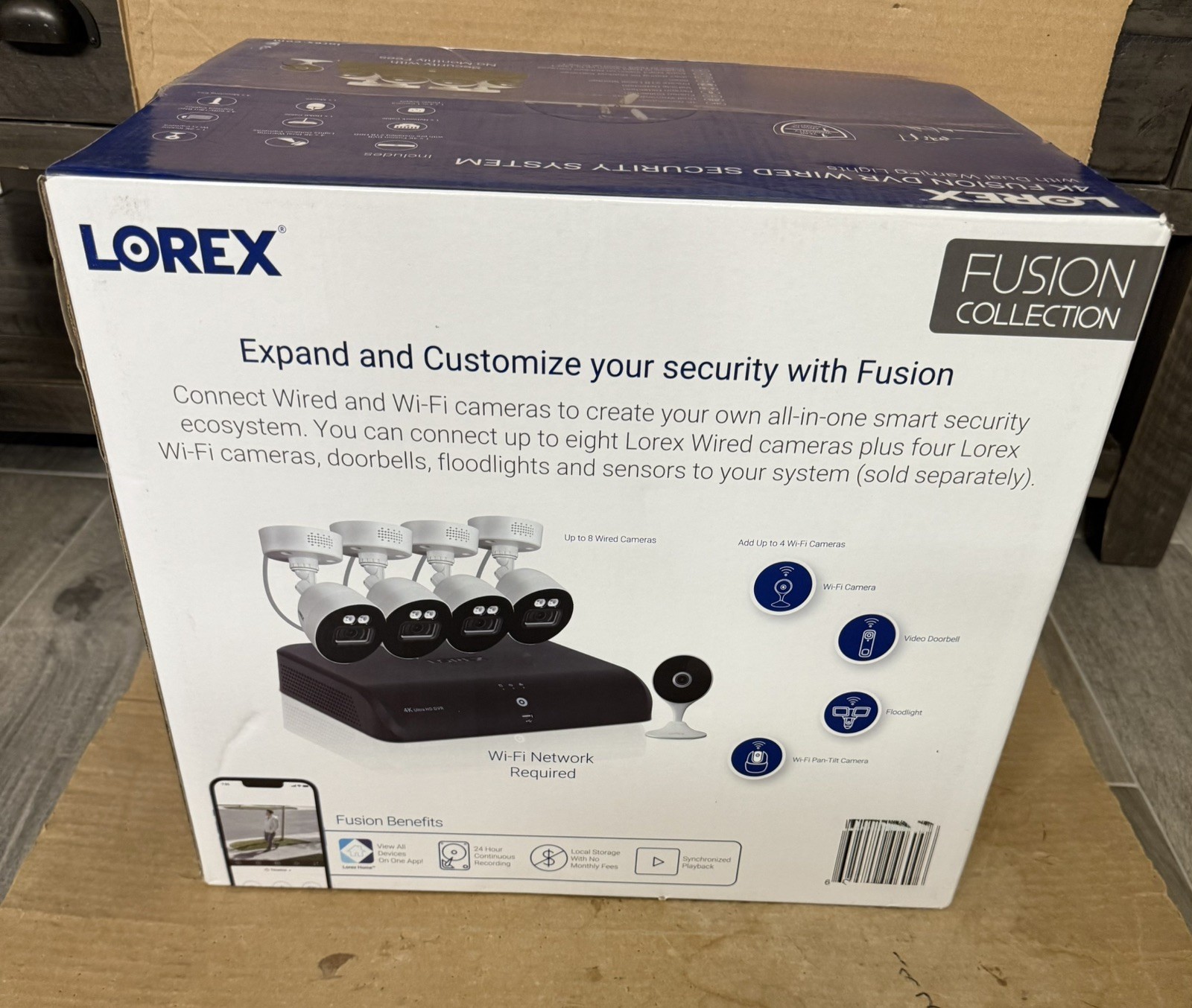 Lorex 12 Channel 4K 2TB Fusion DVR 5 Camera Security System