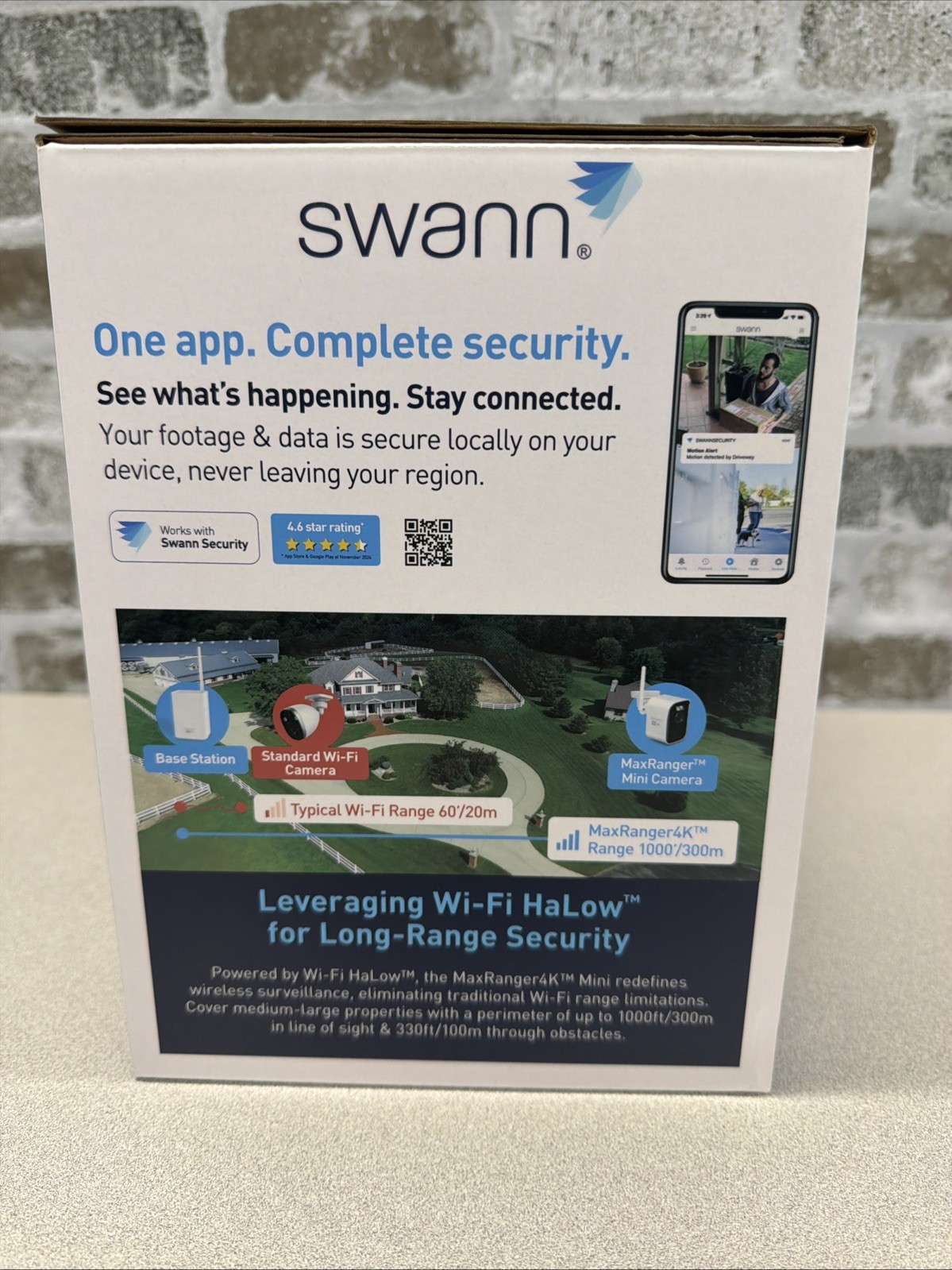 Swann MaxRanger Mini 4K Wireless Security System, 3-Pack
