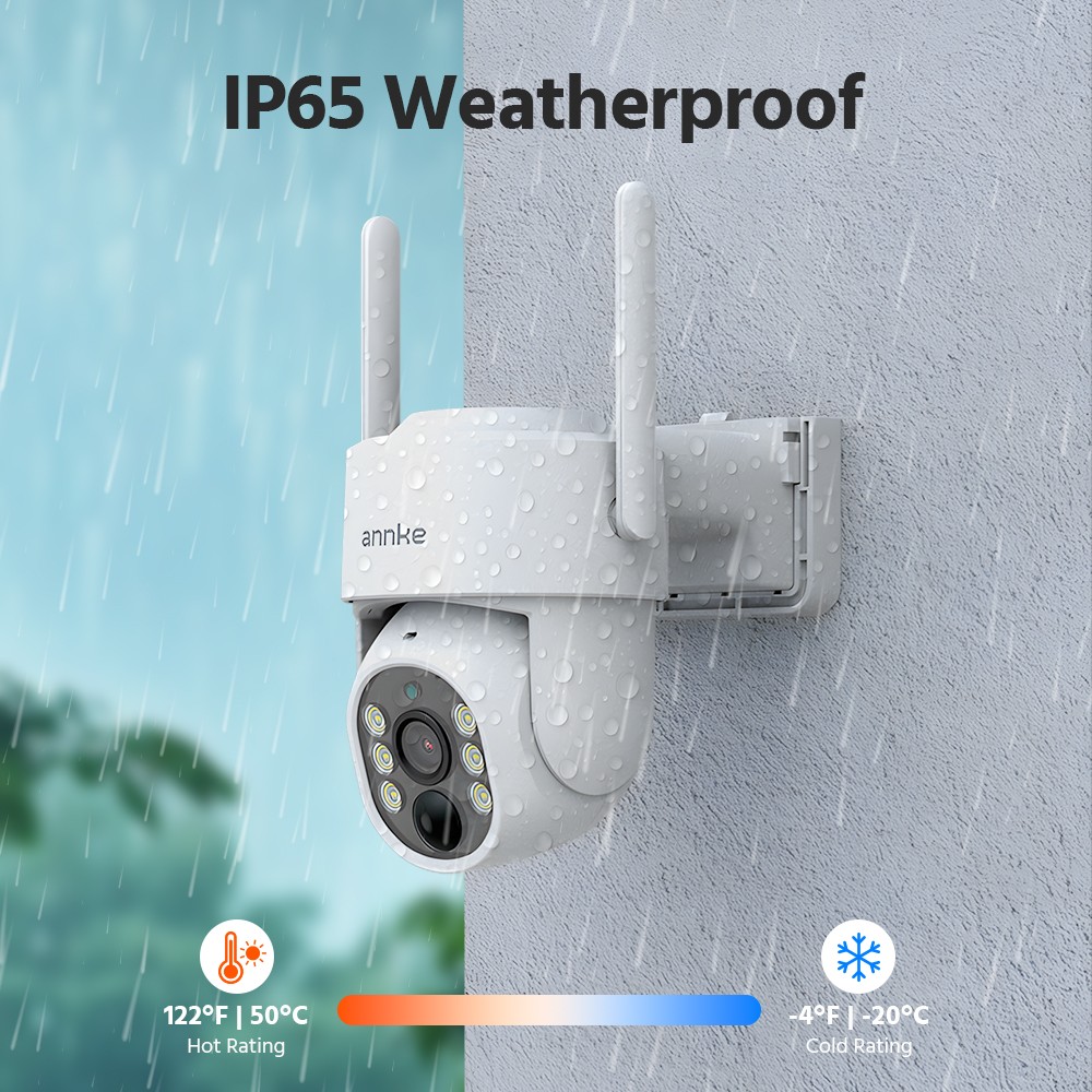 ANNKE Wireless 10CH 12″ Monitor 4MP PT Solar Security Camera System Two-Way Talk