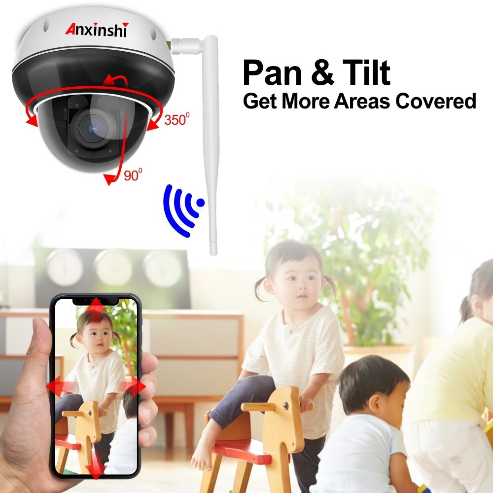 5MP 10XZoom Human Tracking AI wireless Camera P2P Onvif mini PoE MIC PTZ Camera