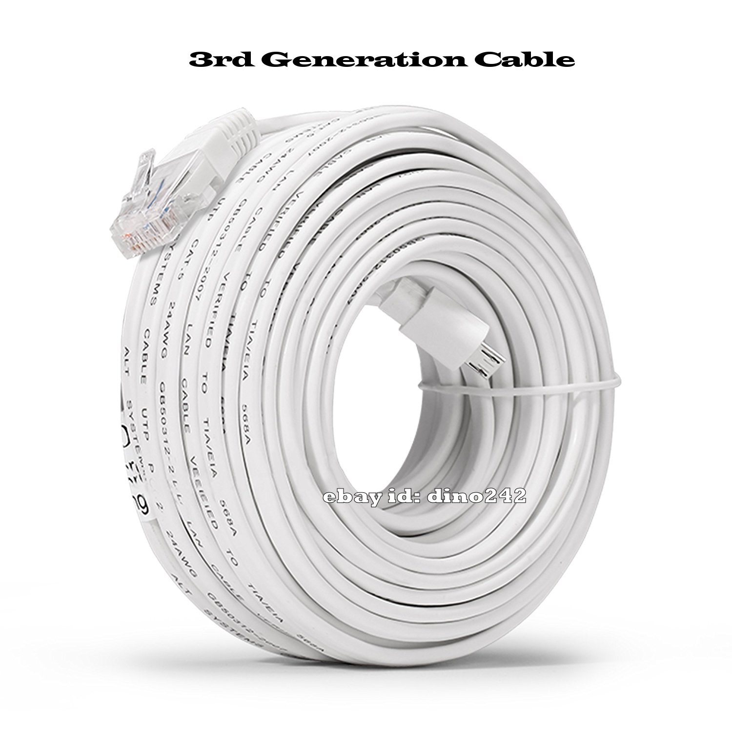 Zmodo Funlux 3rd Generation sPoE NVR MicroUSB Camera Cable W-USB025-M 80′ OEM