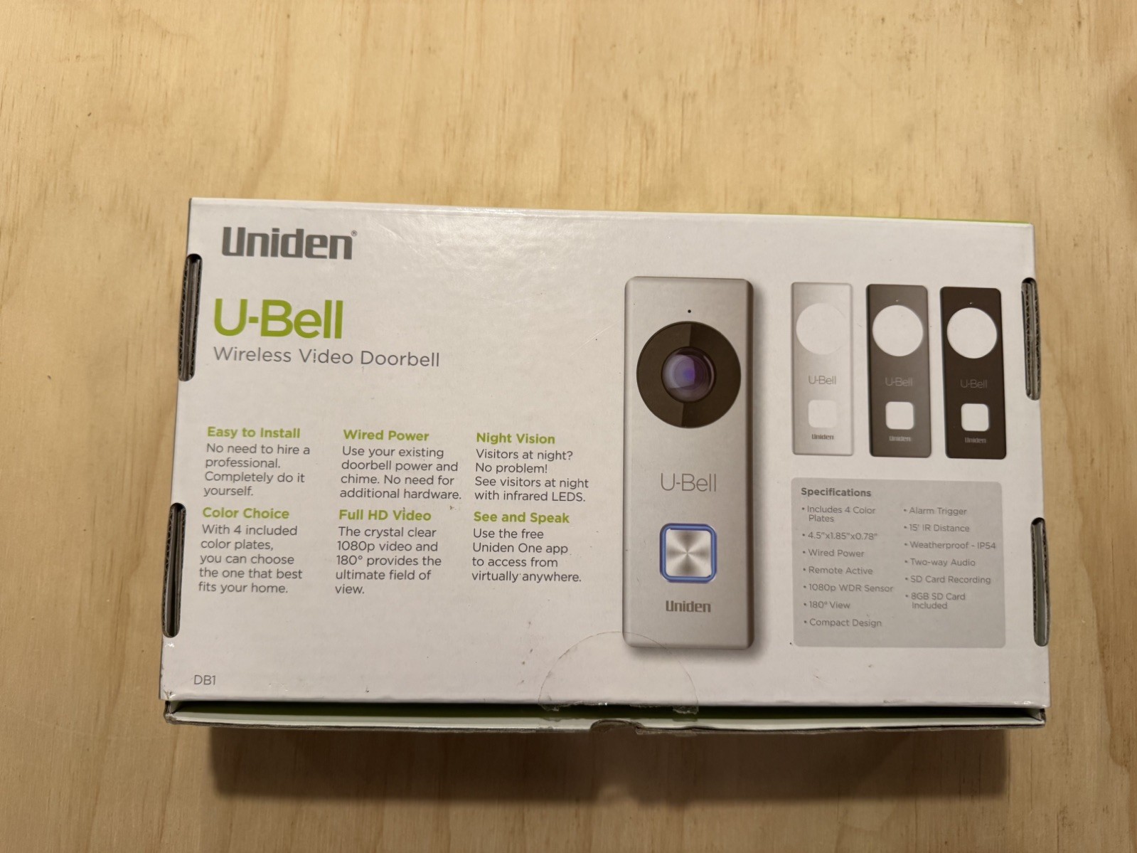 Uniden DB1 Wireless Video Doorbell