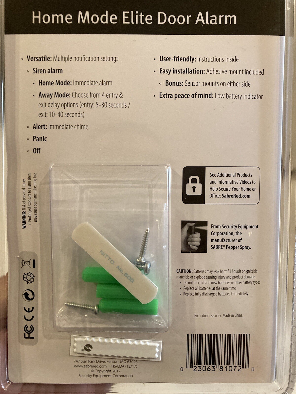SABRE Wireless Elite Home and Commercial Door Security Alarm with LOUD 120 dB