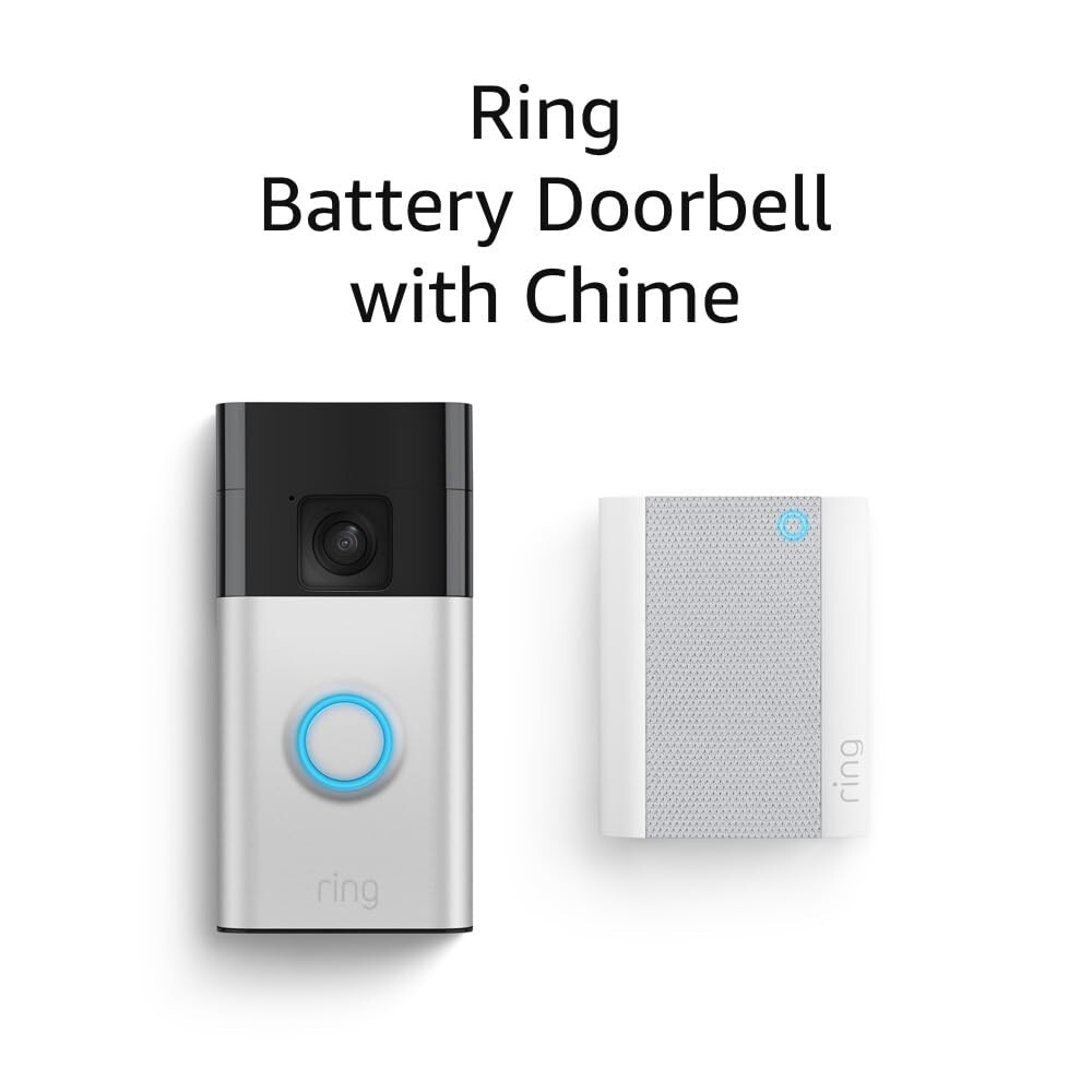 Ring Battery Smart WiFi Video Doorbell, Stick Up Cam, Indoor Camera Chime Bundle