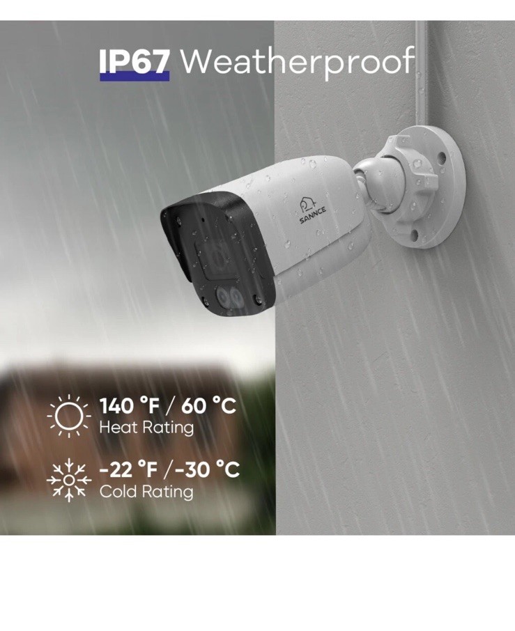 SANNCE 5MP POE Audio Recording Security Camera System 8CH NVR AI Human Detection