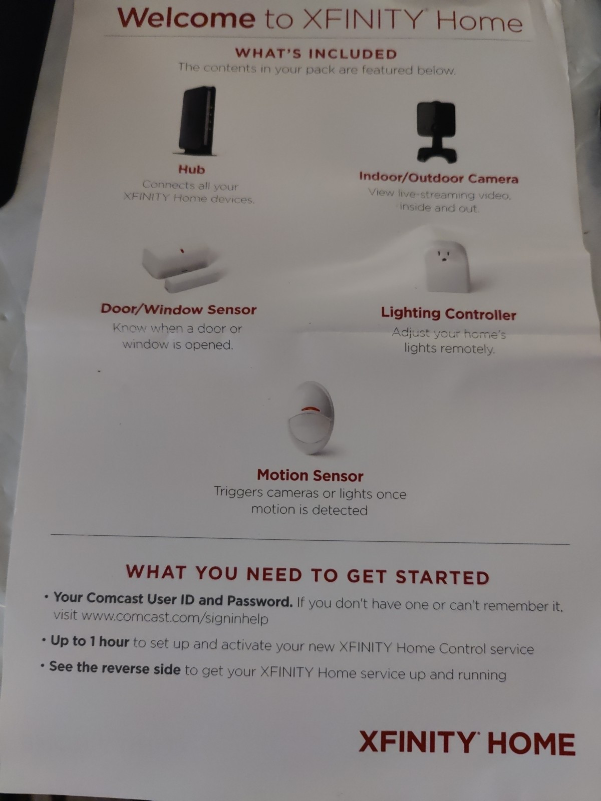 Xfinity Complete Home Security System
