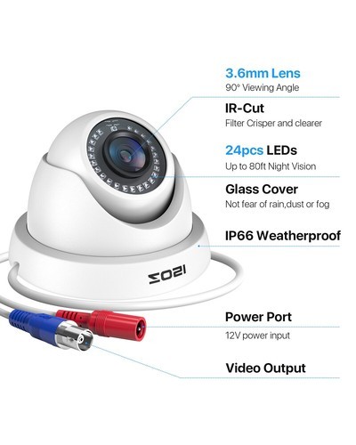 ZOSI 8CH 1080P Outdoor Security Camera System 5MP Lite CCTV DVR Kit 1/2TB HDD