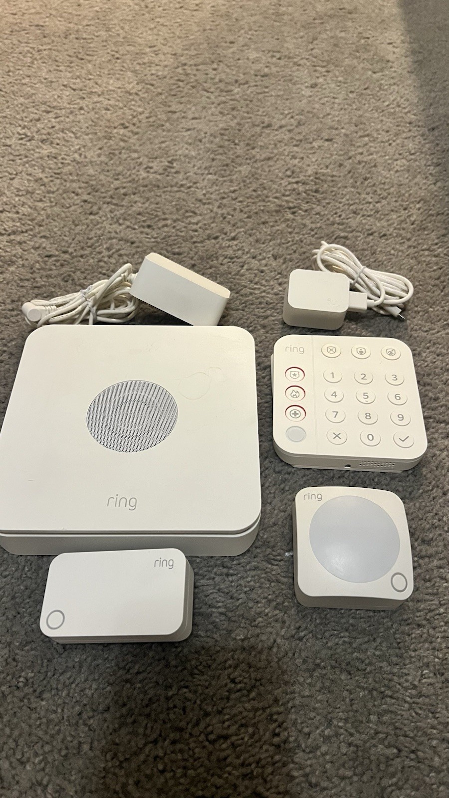 Ring Alarm system Bundle . Base Station, Keypad, Motion Detector, Range Extender
