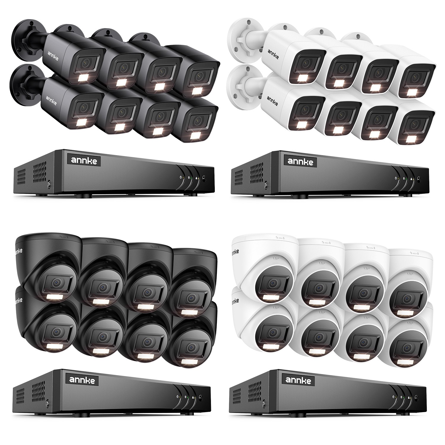 ANNKE 8CH 5MP 3K Lite DVR 1080P CCTV Security Camera System Outdoor Color Night