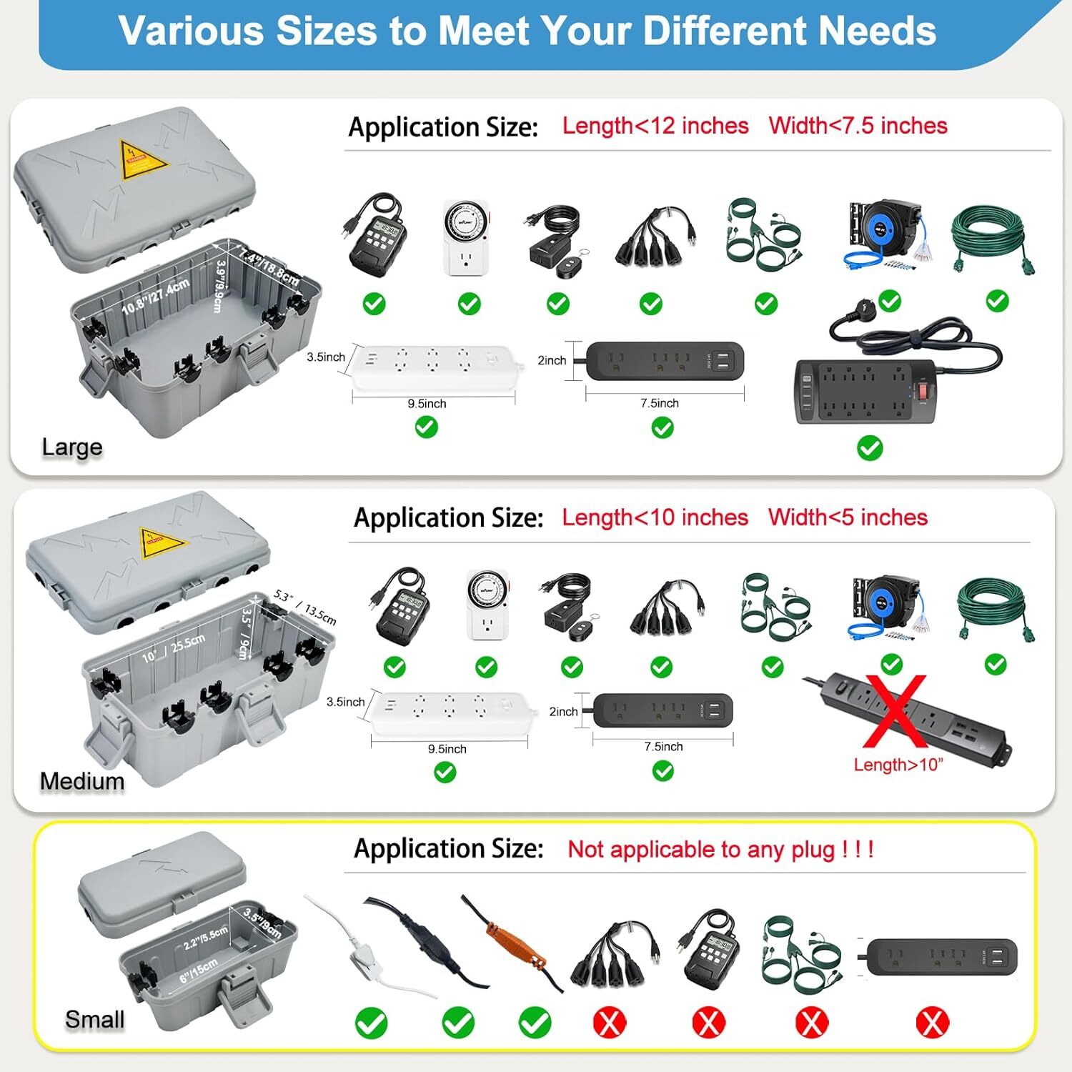 Hrensaw Small Weatherproof Electrical Connection Box(6 x 3.5 x Grey
