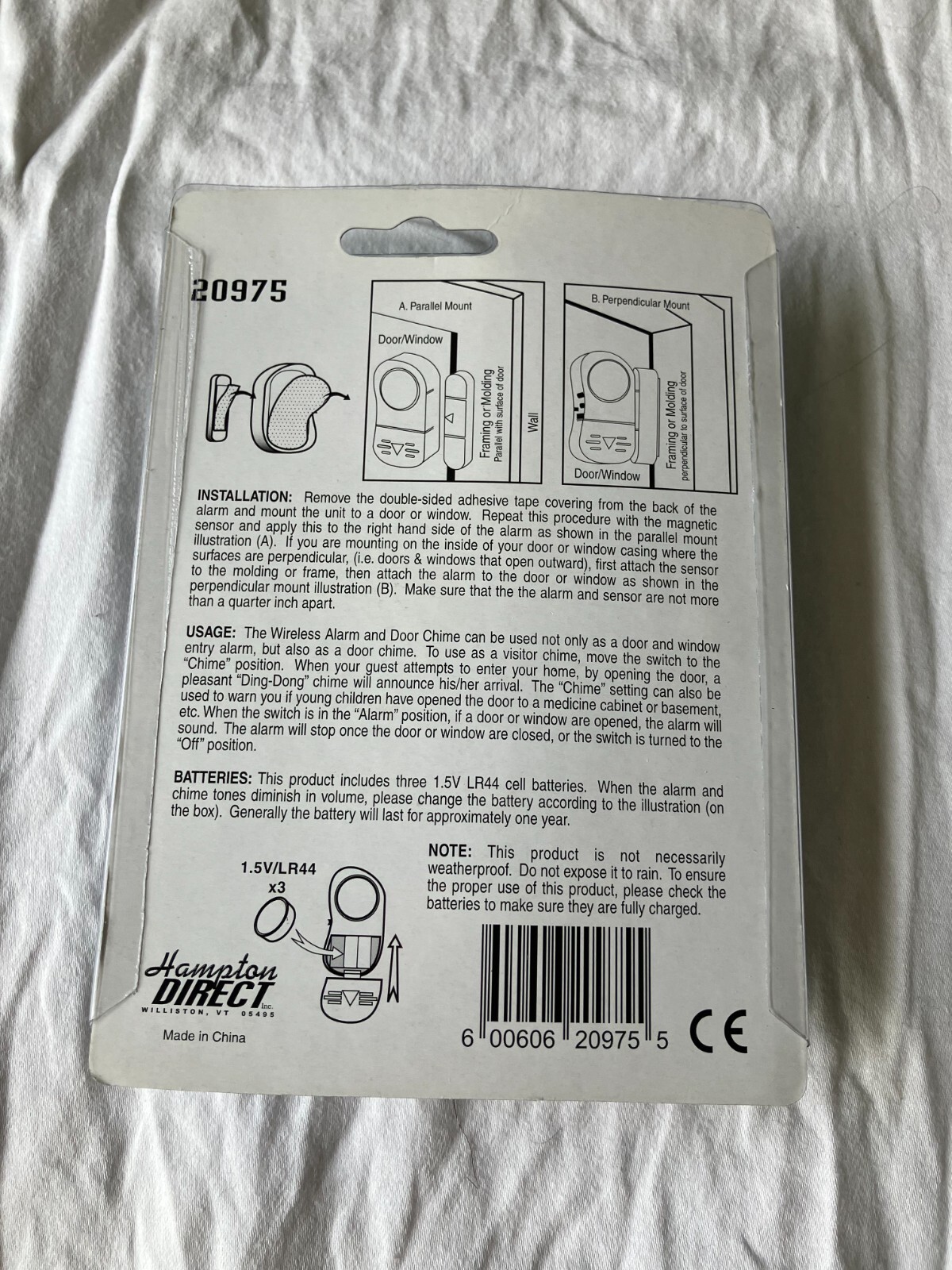 Wireless Home Security Alarm and Door Chime Battery required 20975 90db DIY