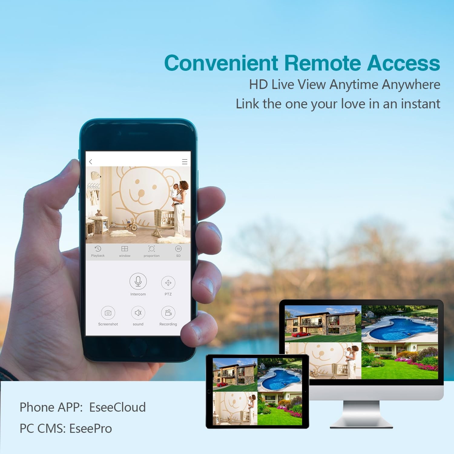 10CH Expandable Wireless Security Camera System with 10.1″ Monitor 4pcs 5MP I…