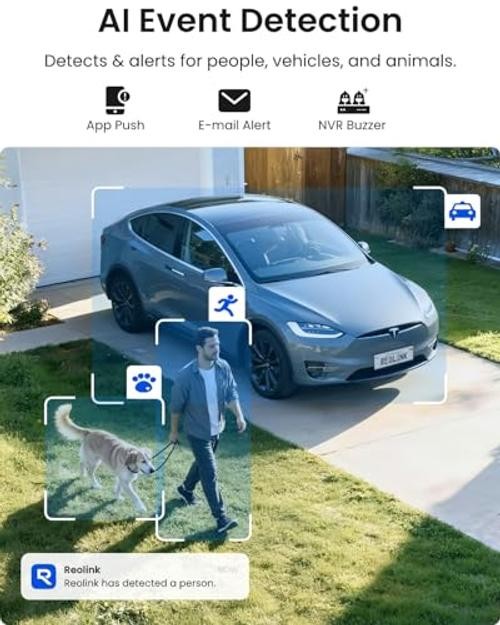 4K PoE Security Camera System Wired, 8pcs 8MP PoE Cameras, Smart
