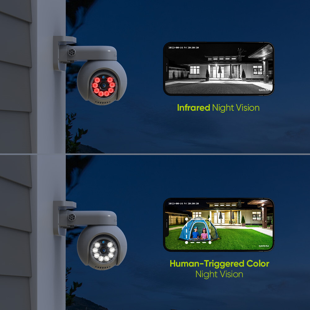 SANNCE 16CH NVR 4K 2 Way Audio PoE PT Security Camera System Outdoor Color Night